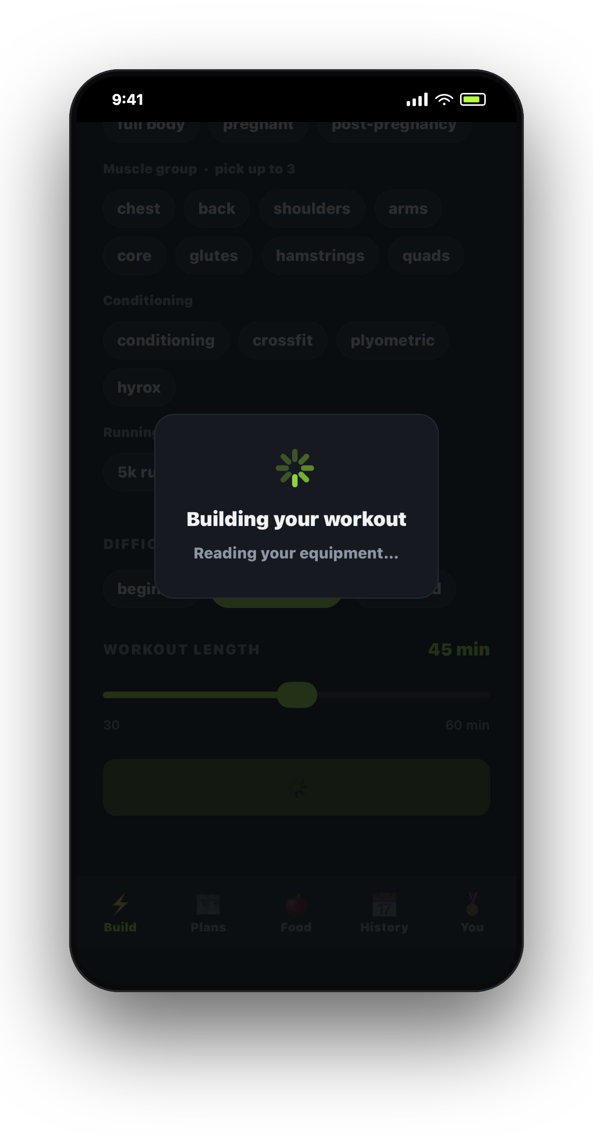 Sharpen building a workout