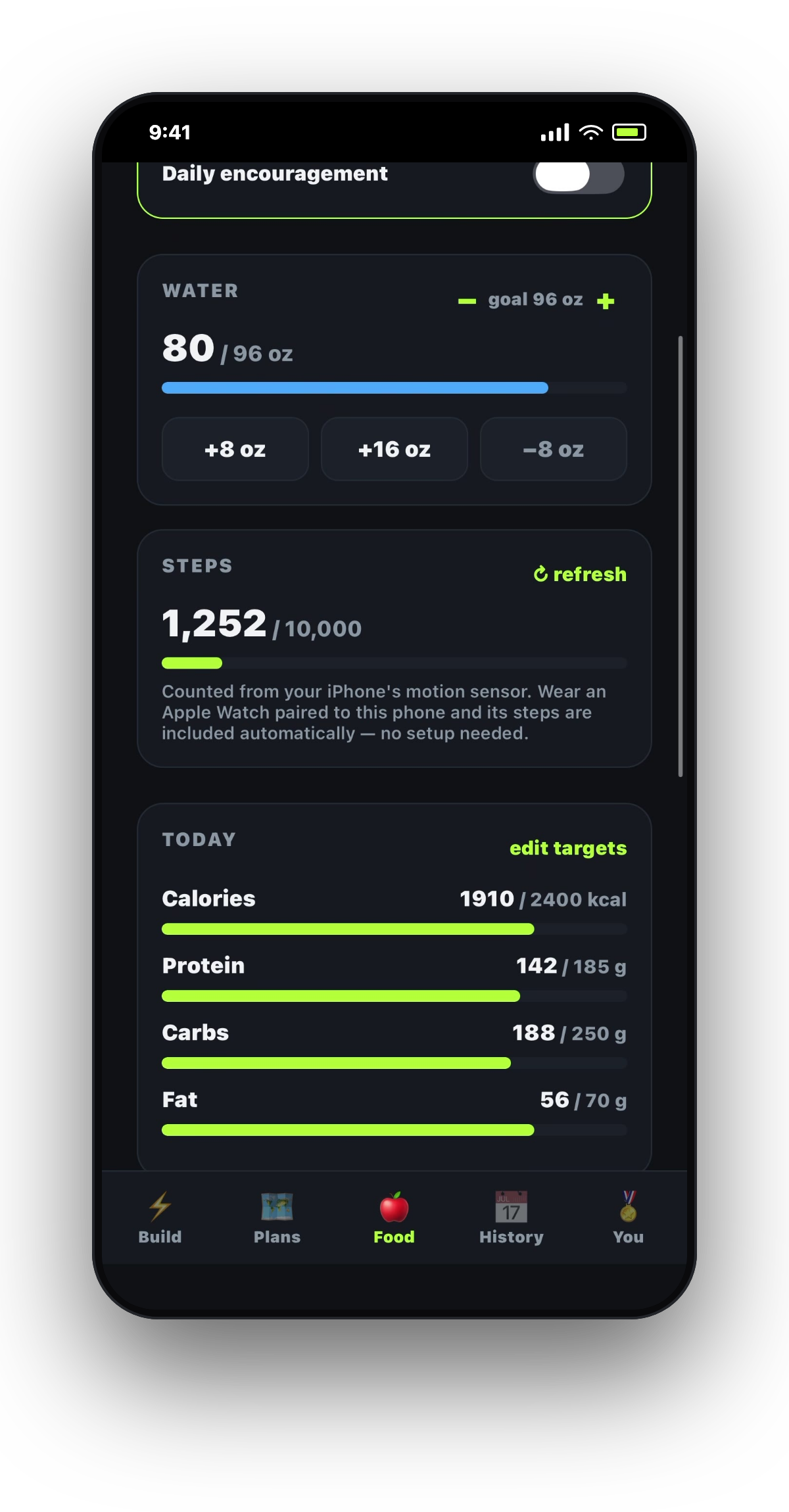 Macro tracking and nutrition